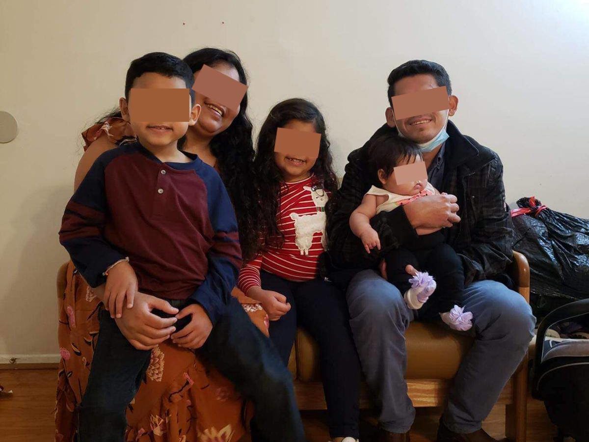 A pregnant Honduran mother, who contracted COVID-19 in detention, is reunited with her children and husband after months apart